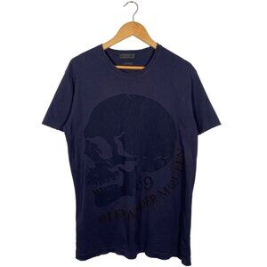 Alexander McQueen Navy Skull Graphic Tee